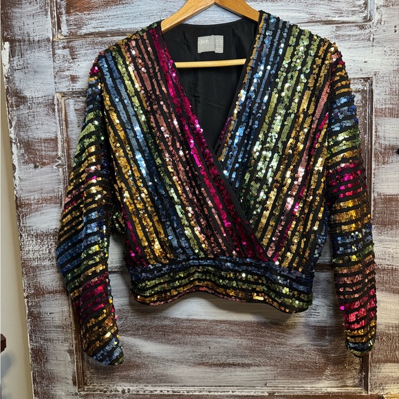 ASOS Sweaters - ASOS Vibrant Sequin V-Neck Sweater
